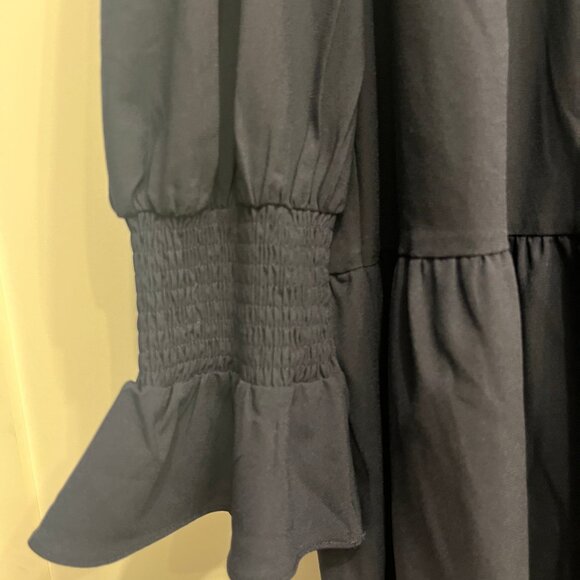 Tuckernuck Pomander Place Crepe Kenzo tiered long sleeved dress XXL - Navy - Picture 3 of 6